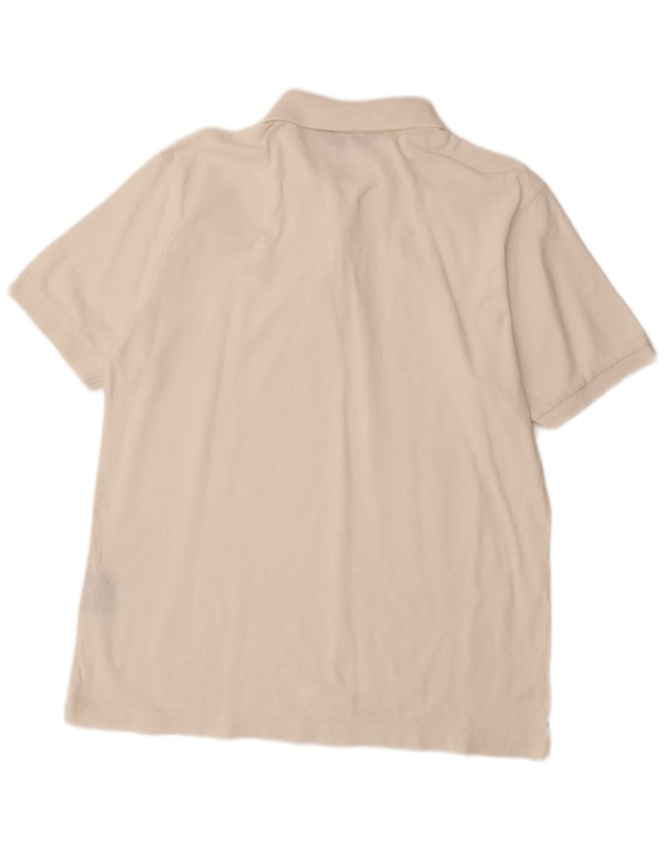 KAPPA Мужская рубашка-поло из хлопка белого цвета среднего размера