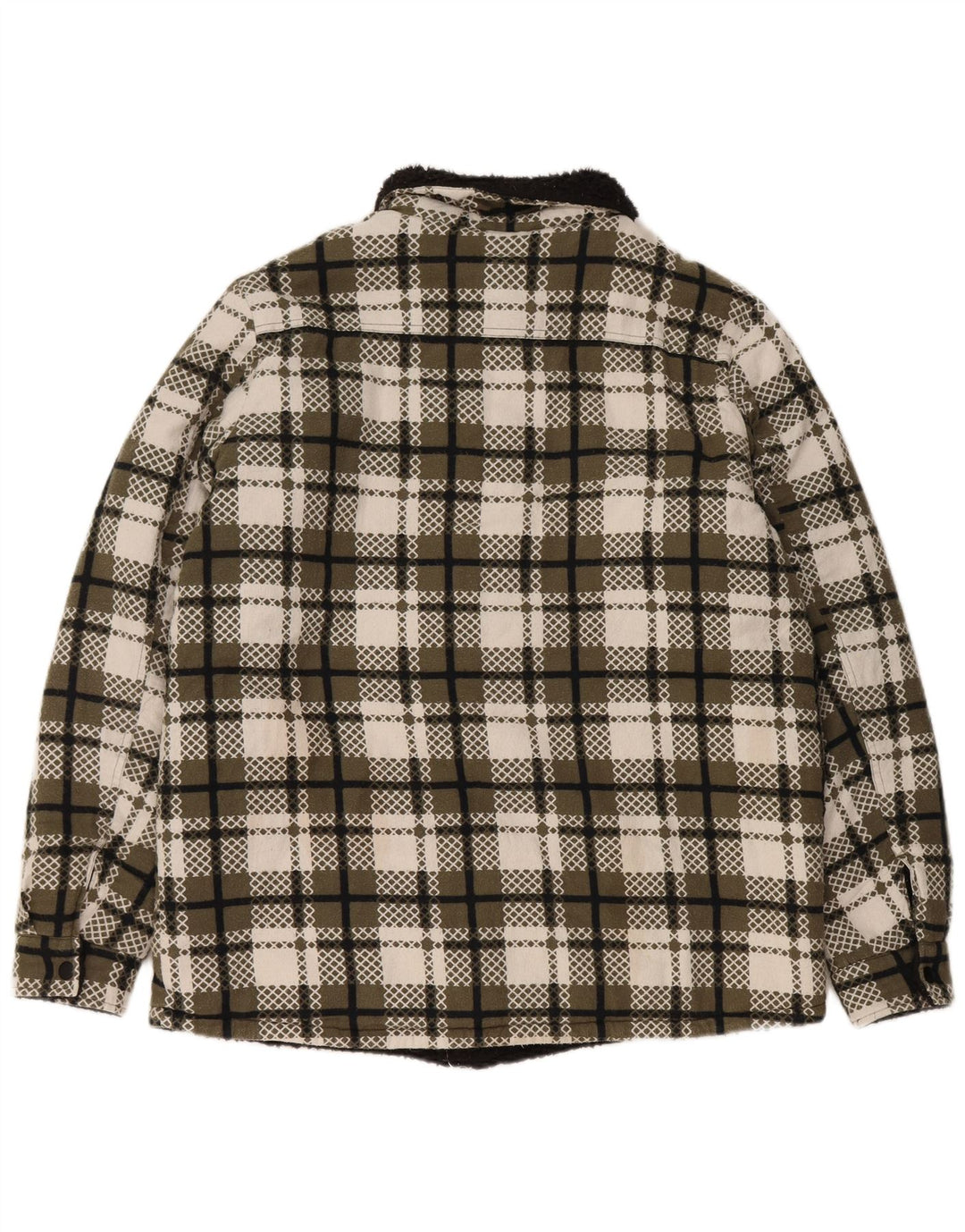 ВИНТАЖНАЯ женская куртка из шерпы UK 16, большая зеленая клетка