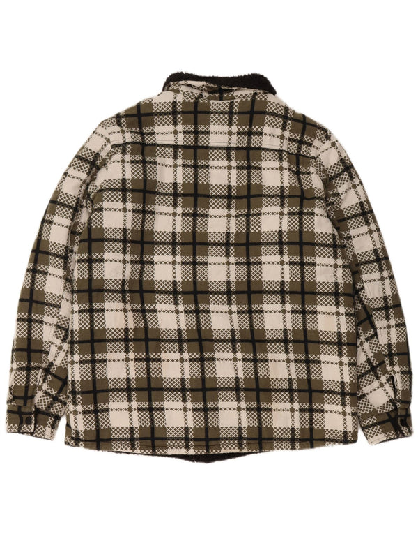 ВИНТАЖНАЯ женская куртка из шерпы UK 16, большая зеленая клетка