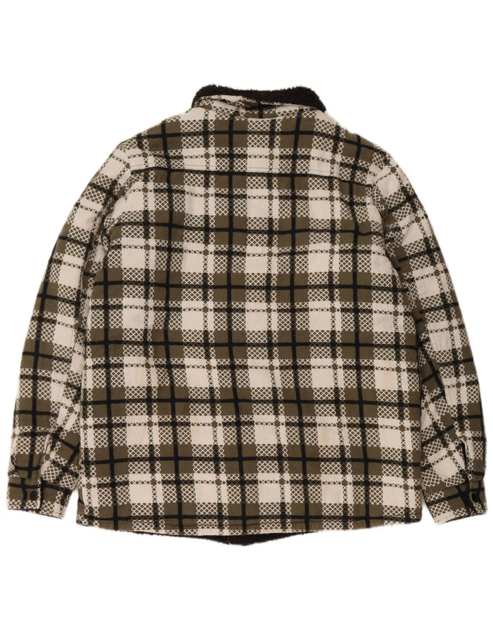 ВИНТАЖНАЯ женская куртка из шерпы UK 16, большая зеленая клетка