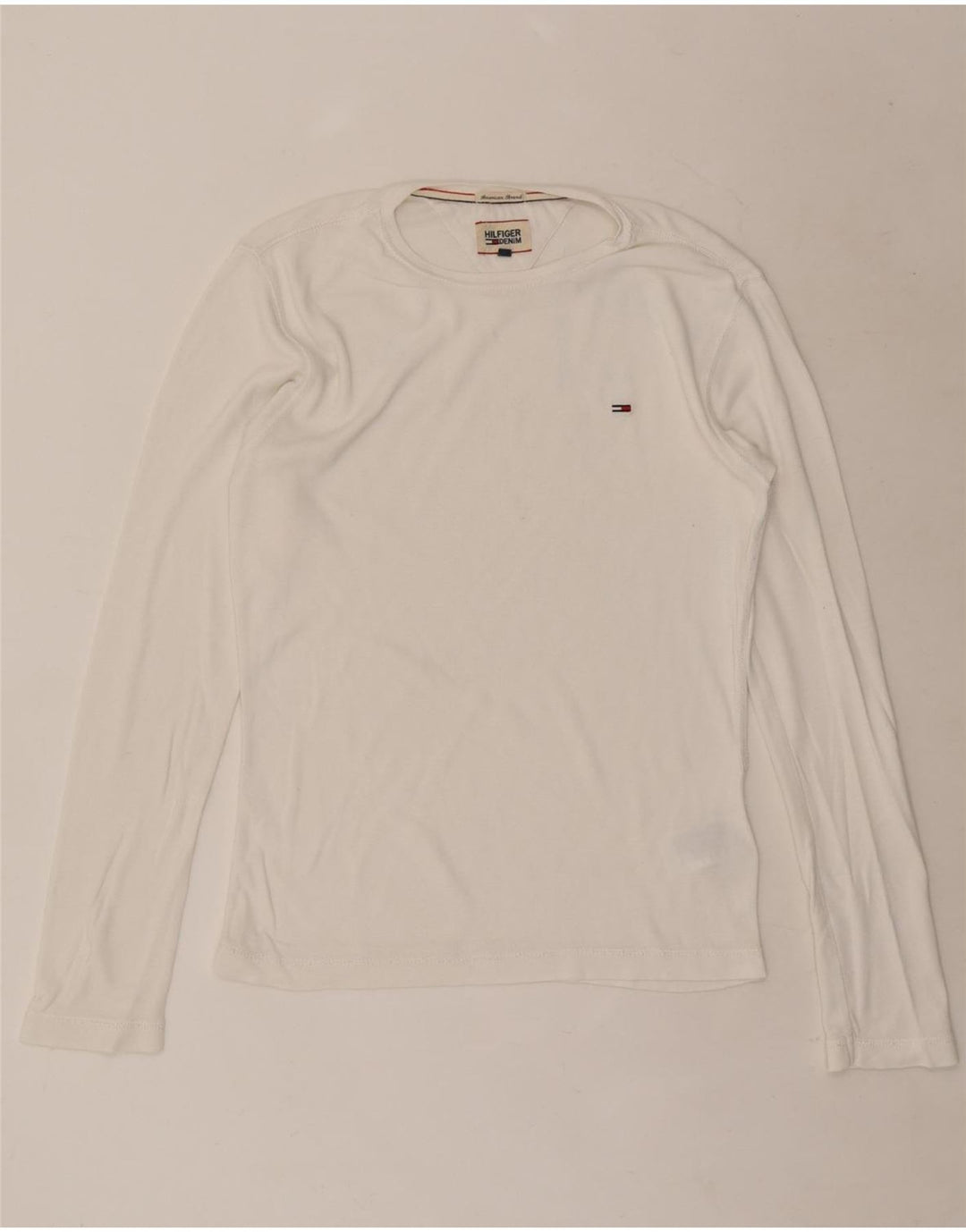Tommy Hilfiger Мужской топ с длинным рукавом, маленький белый хлопок