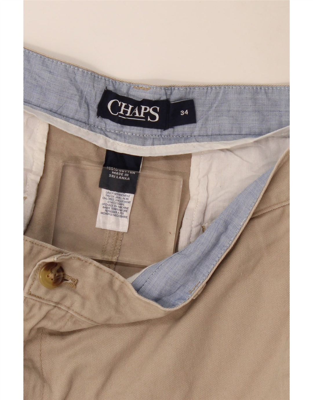 Мужские шорты чинос CHAPS W34, большие бежевые, хлопок