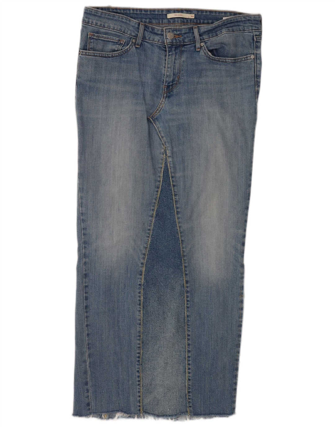 Женская джинсовая юбка миди Levi's 711 W30, хлопковая, среднего синего цвета