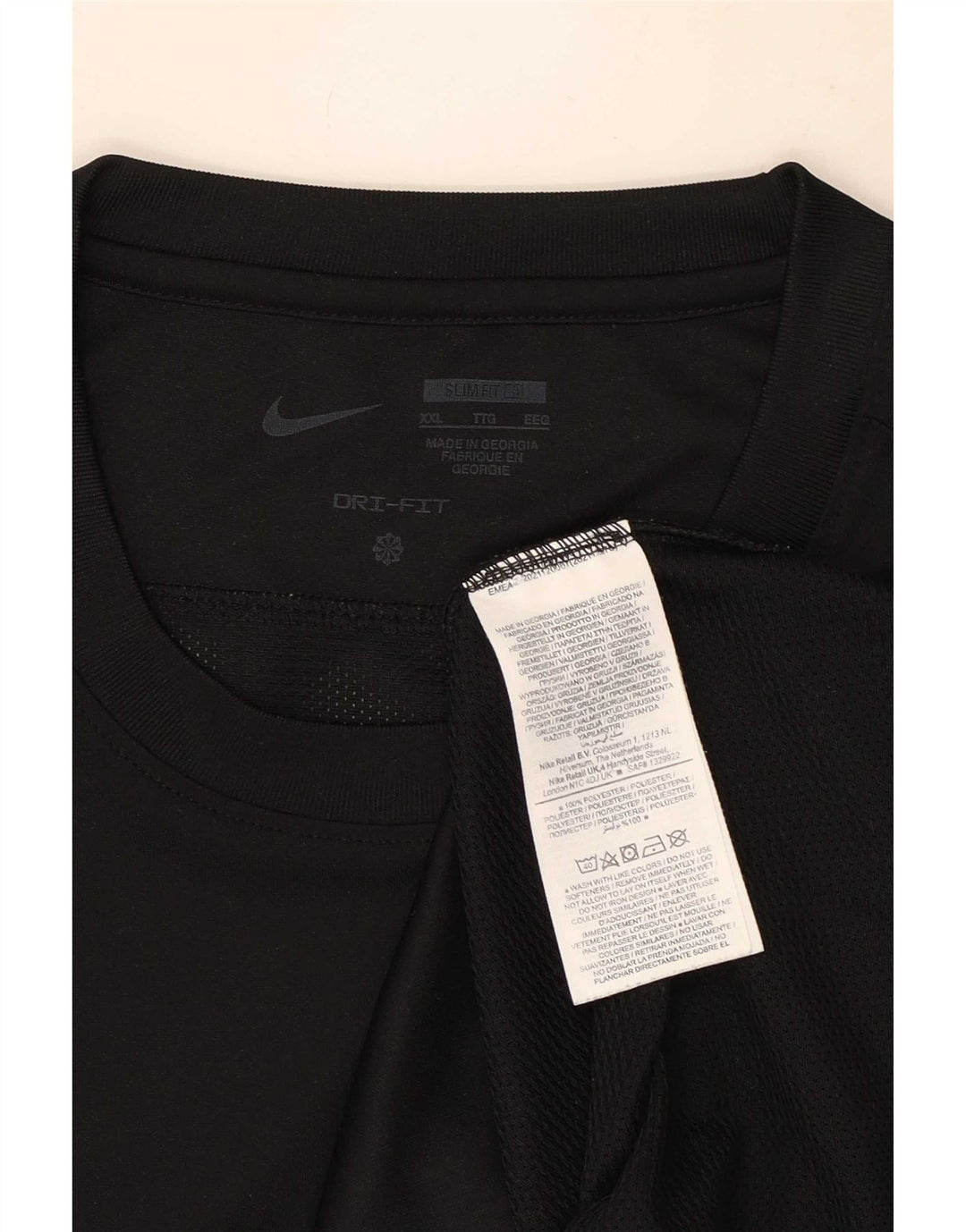 Мужская футболка Nike Dri Fit Slim Top 2XL, черный полиэстер