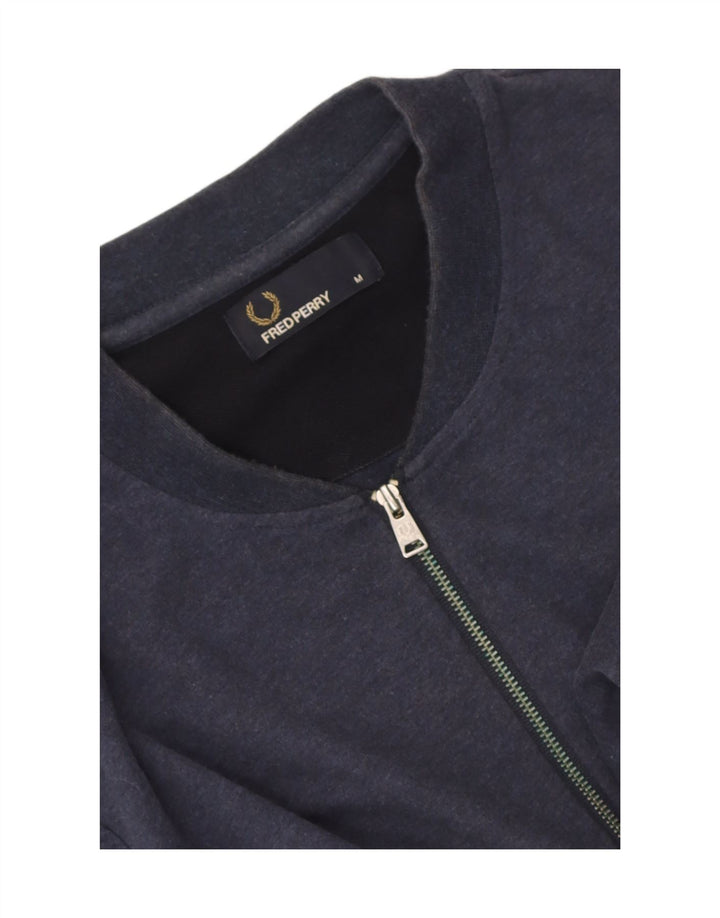 Мужская футболка Fred Perry с воротником на молнии, средний темно-синий в полоску