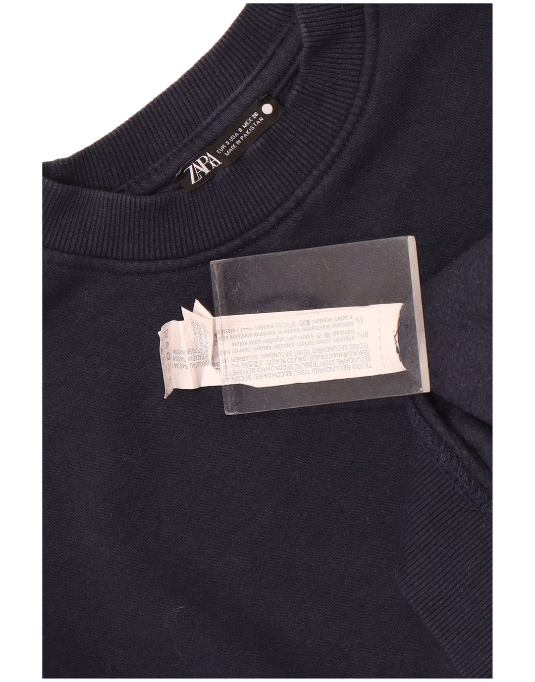 Мужской свитер Zara, маленький темно-синий, хлопок