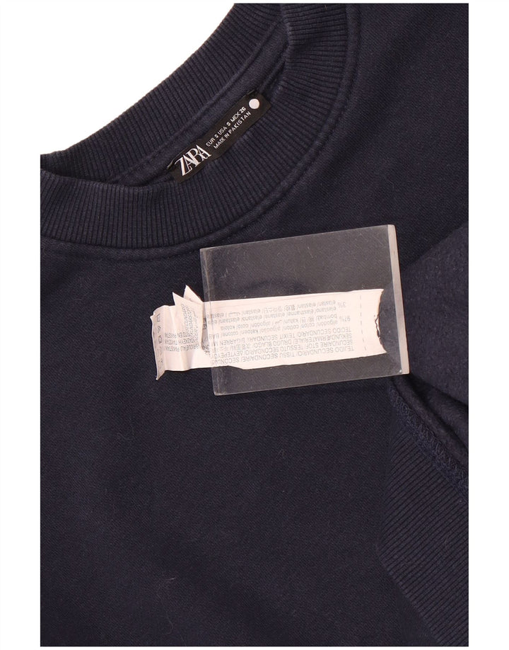 Мужской свитер Zara, маленький темно-синий, хлопок