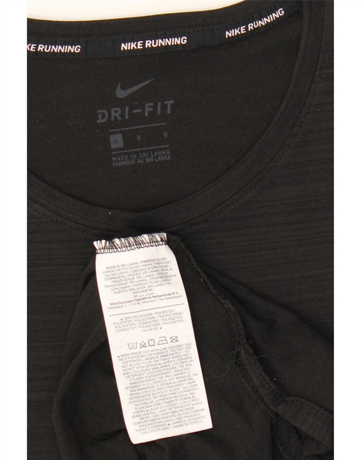 Мужская футболка Nike Dri Fit, большой черный полиэстер в тонкую полоску