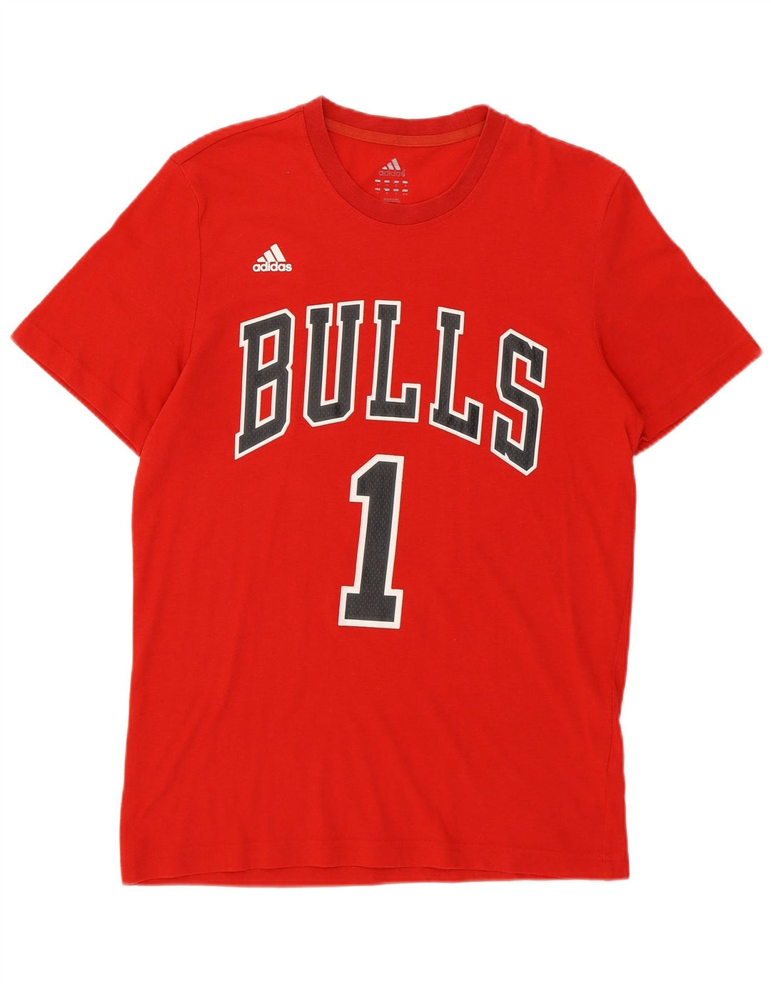 Adidas Mens Bulls Футболка с рисунком Верх среднего красного цвета из полиэстера