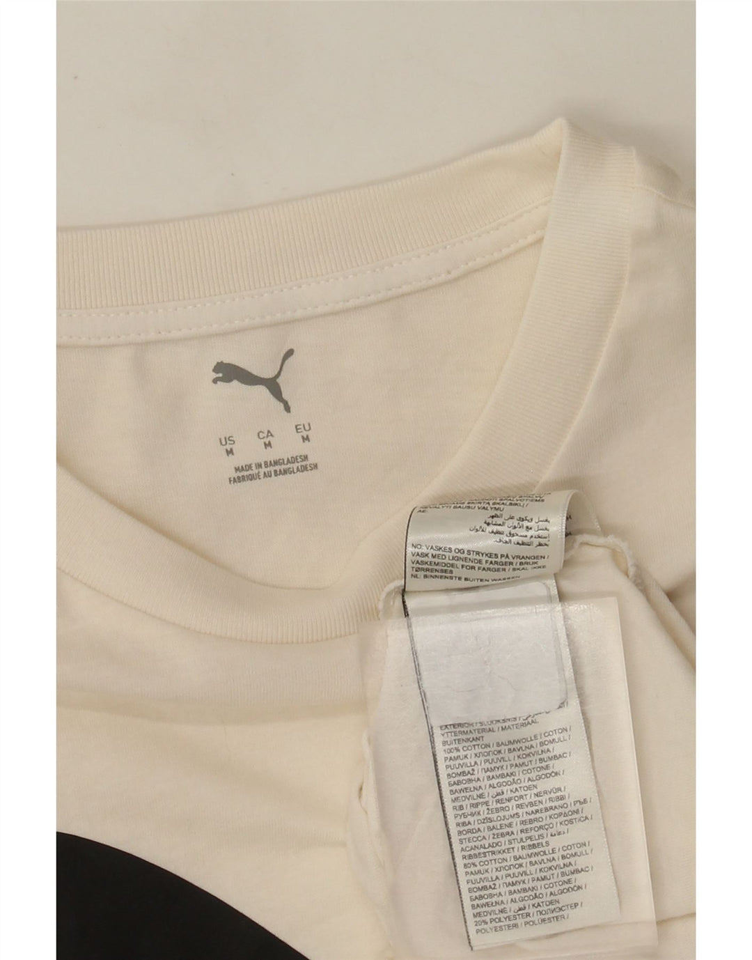 Мужская футболка с рисунком Puma, хлопковый топ среднего размера, белый цвет