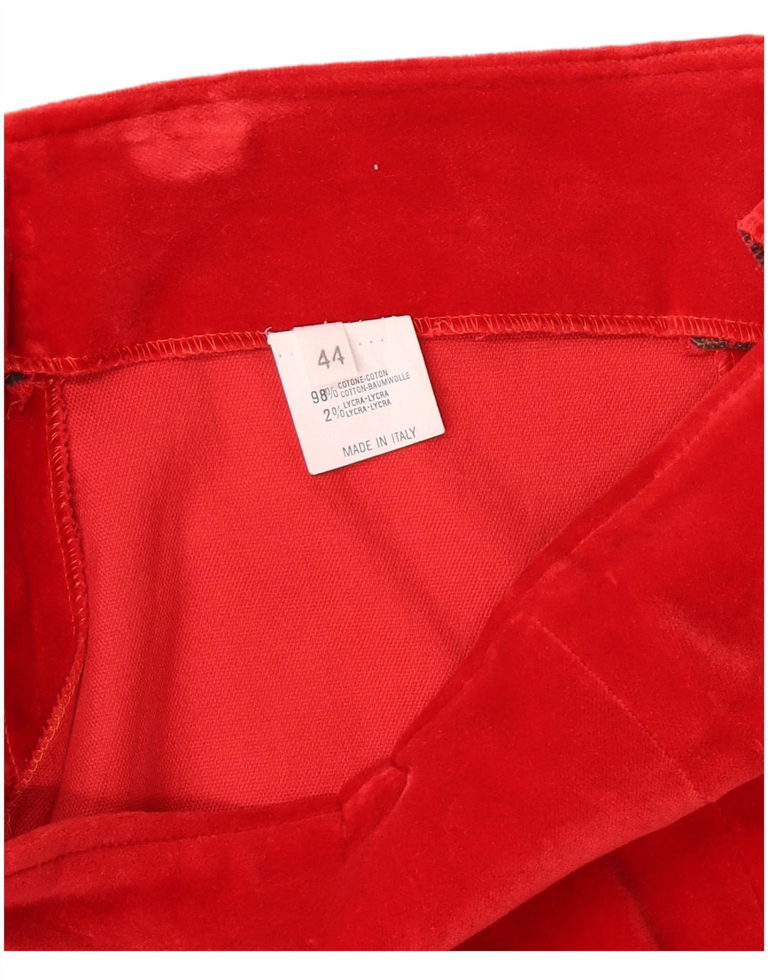 ВИНТАЖНАЯ женская велюровая юбка-карандаш IT 44 Medium W26 Красный хлопок