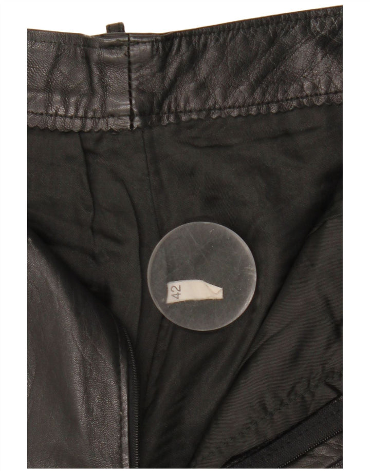 Винтажные женские прямые кожаные брюки IT 42 Medium W27 L25 Черные