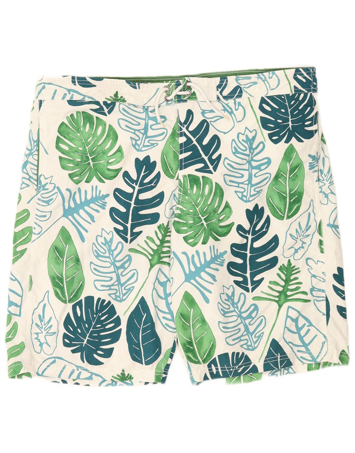 Мужские шорты для плавания Marks & Spencer Blue Harbour 2XL, белые с цветочным принтом