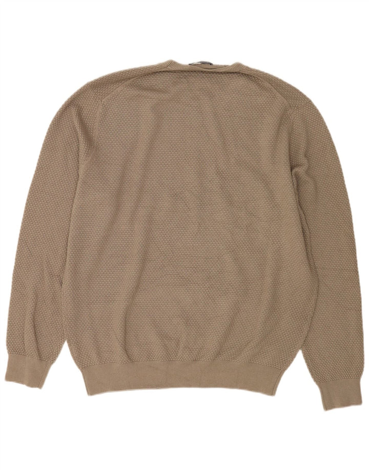 Мужской свитер с круглым вырезом Massimo Dutti XL бежевый