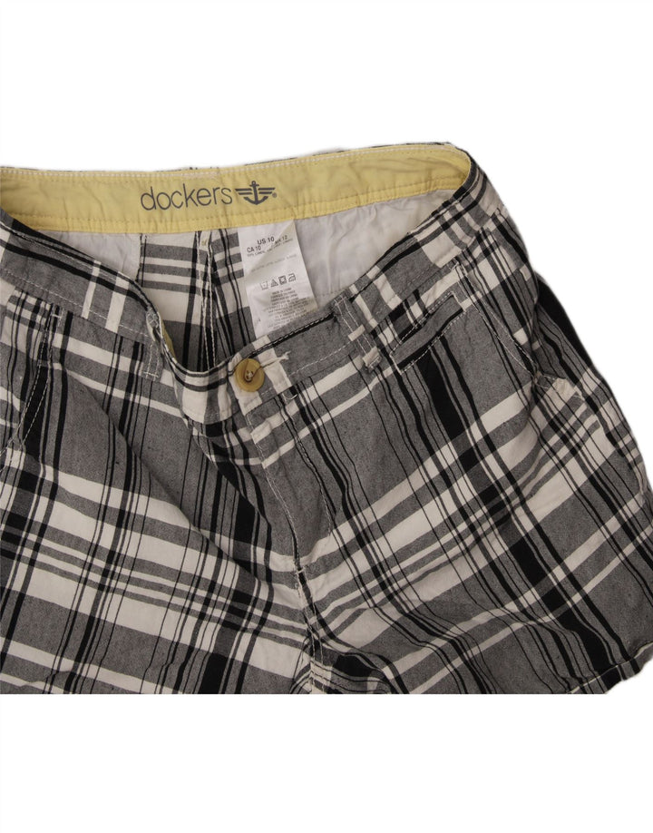 DOCKERS Womens Chino Shorts US 10 Large W32 Black Check Cotton Vintage Dockers and Second-Hand Dockers from Messina Hembry 
