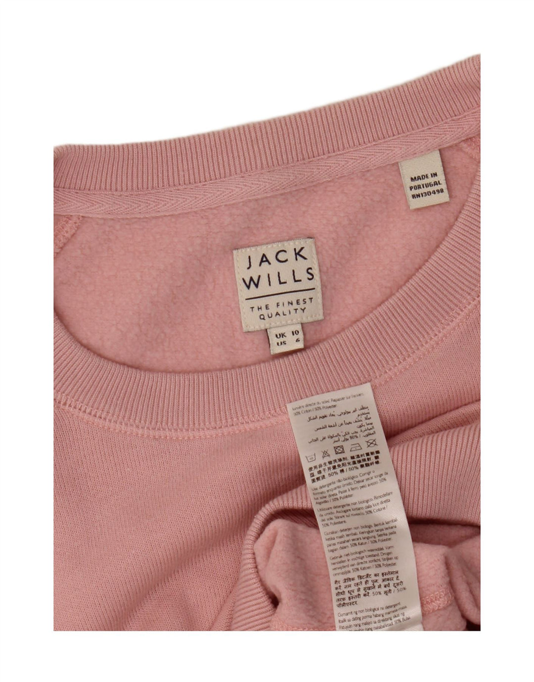 Женский свитер оверсайз JACK WILLS, размер UK 10, маленький розовый, хлопок