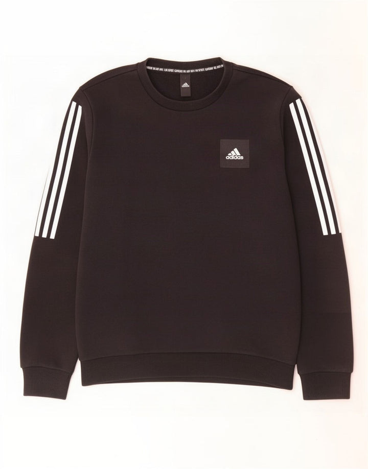 Мужской свитер Adidas, маленький черный хлопковый джемпер