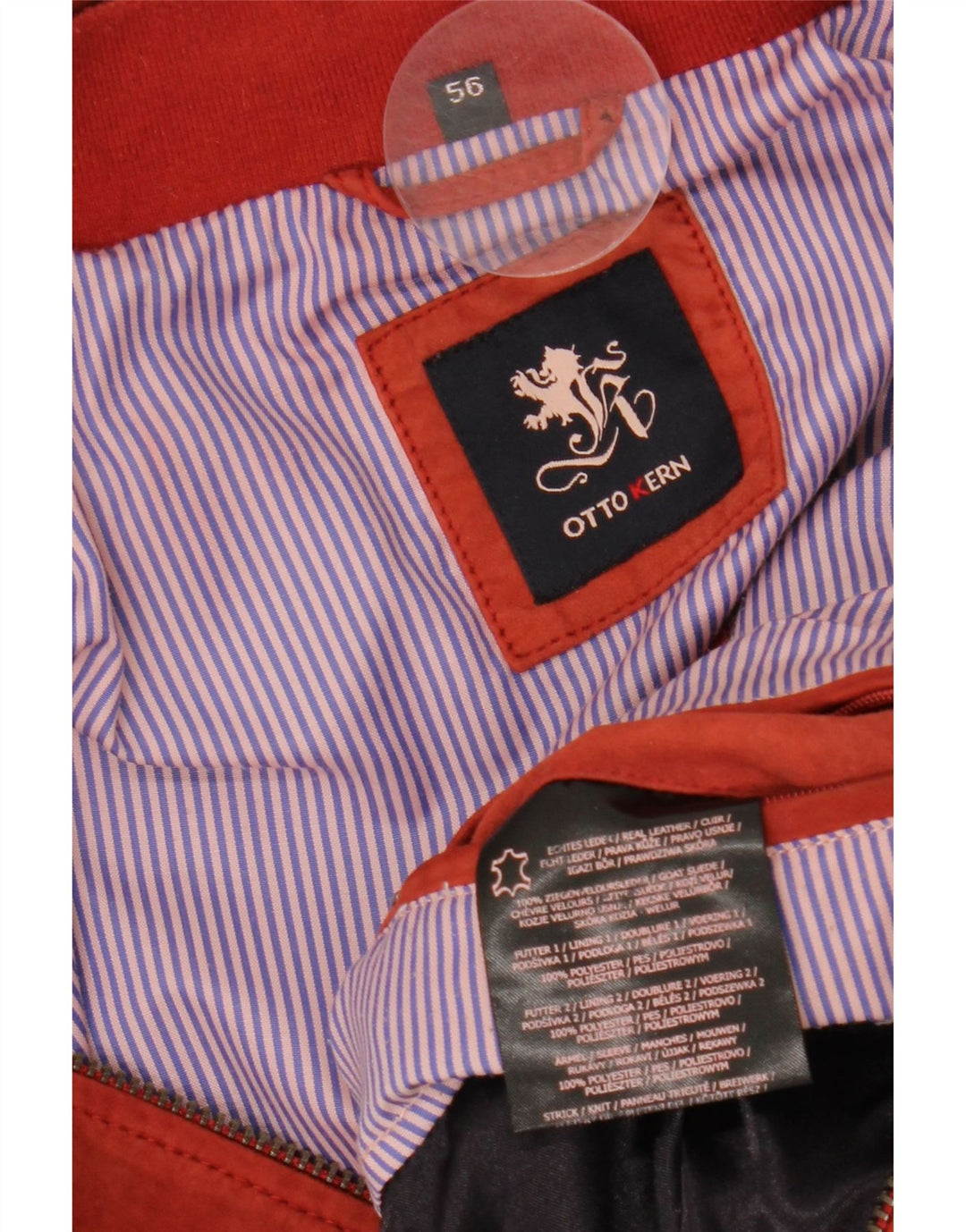 OTTO KERN Мужская замшевая куртка-бомбер IT 56 3XL Красная кожа