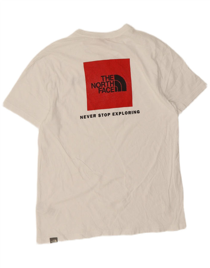 Мужская футболка с рисунком The North Face, хлопковый топ среднего размера, белый