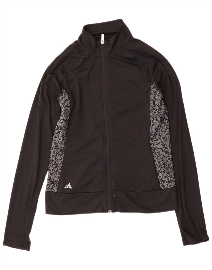 Женский спортивный костюм ADIDAS, верхняя куртка UK 10, маленький черный полиэстер с цветными блоками