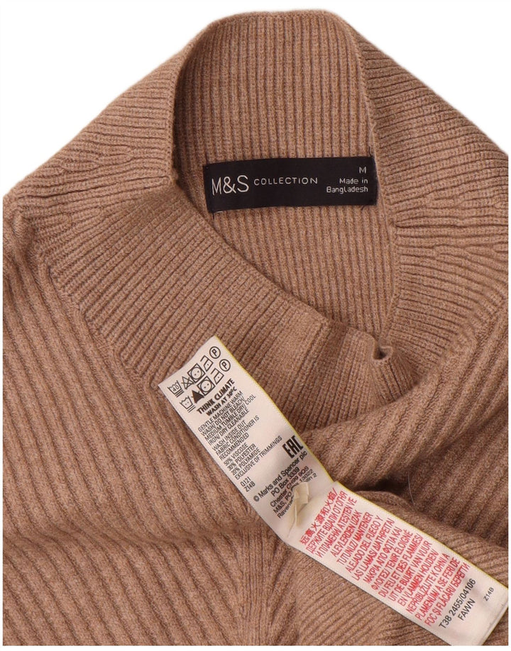 Женский джемпер с высоким воротником Marks & Spencer UK 14, средний коричневый