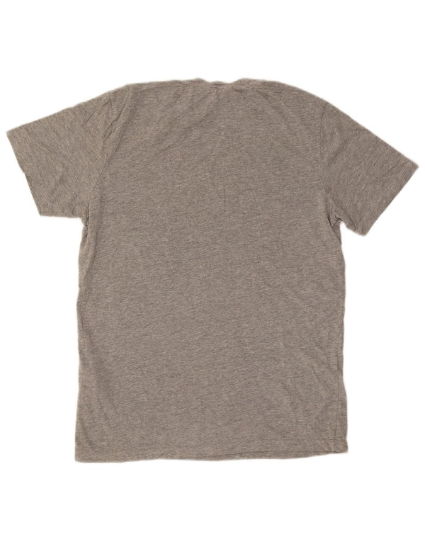 Мужская футболка с рисунком JACK & JONES, хлопковый топ среднего серого цвета