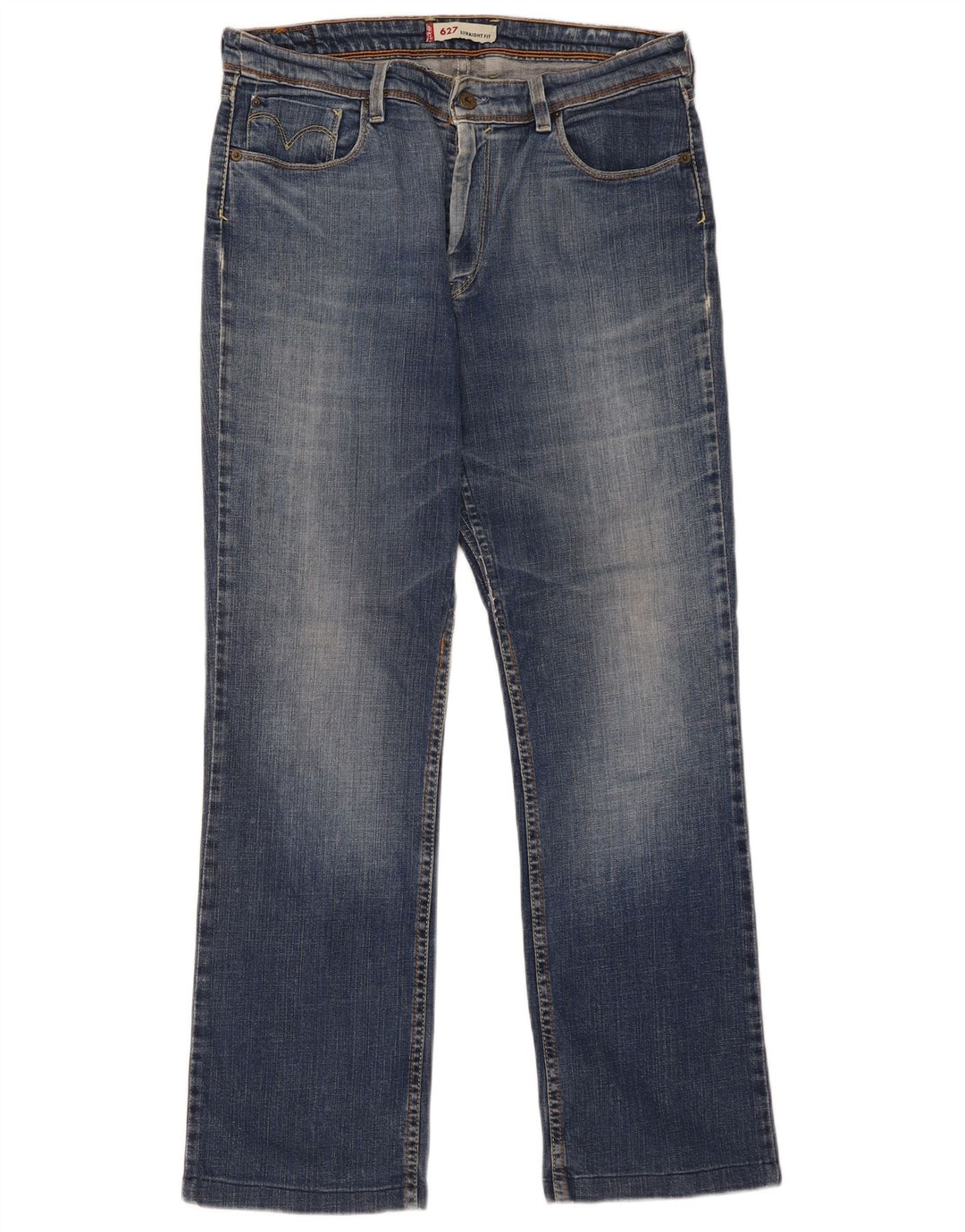 Женские прямые джинсы Levi's 627 W34 L30 синие, хлопок