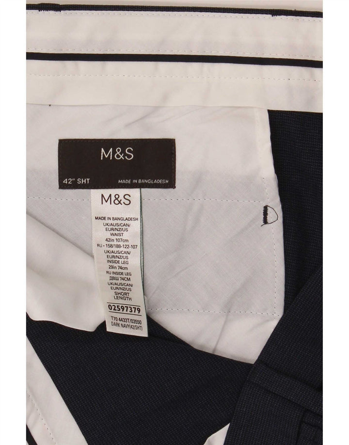 Мужские брюки-чиносы Marks & Spencer W42 L29 темно-синие из полиэстера