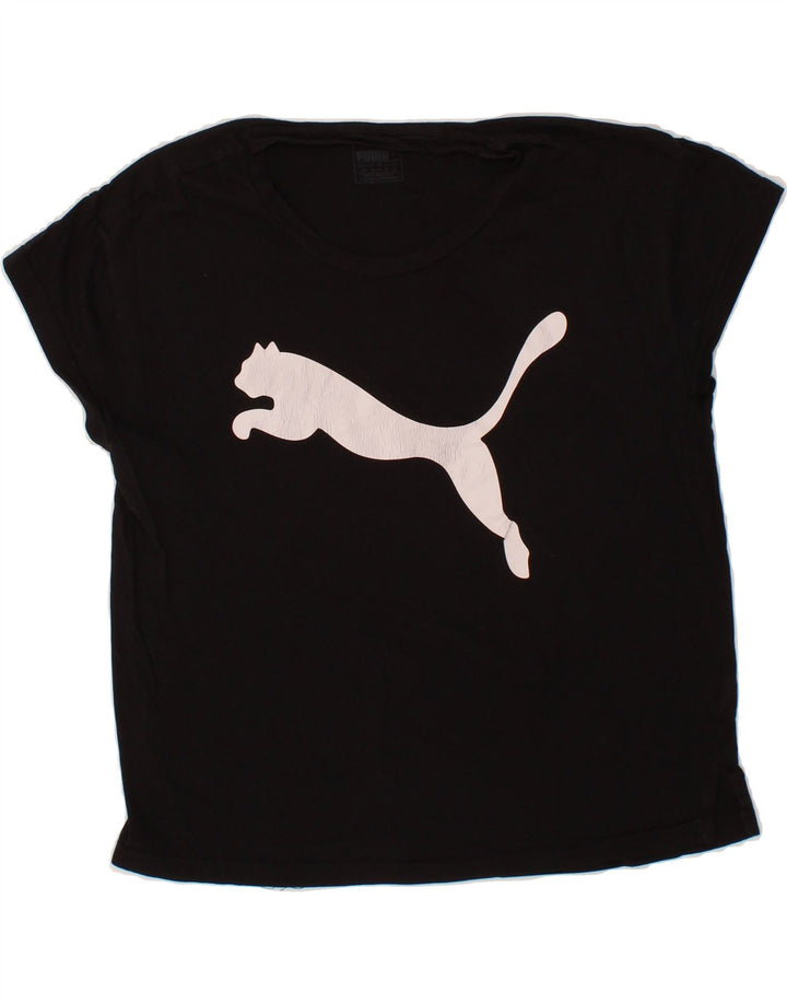 PUMA Womens Oversized Graphic T-Shirt Top UK 10 Small  Black Vintage Puma and Second-Hand Puma from Messina Hembry 