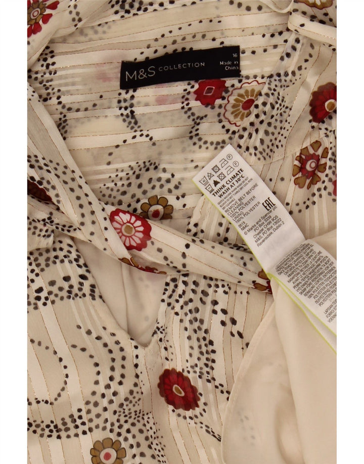 MARKS & SPENCER Womens Front Tie Maxi Dress UK 16 Large Off White