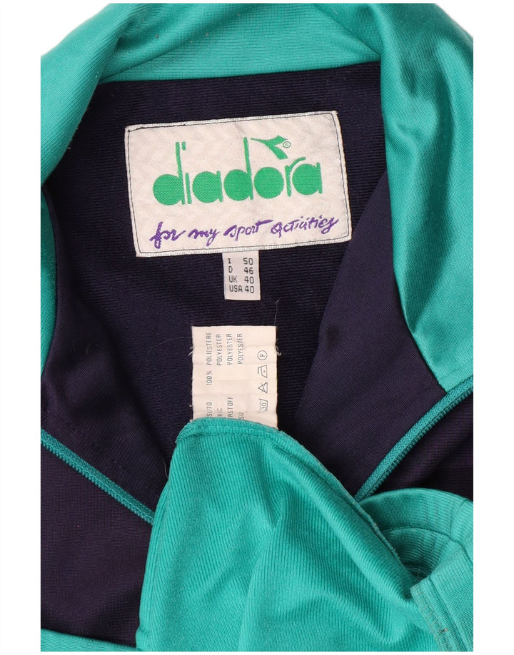 Мужской спортивный костюм DIADORA, верхняя куртка UK 40, средний бирюзовый цветной блок