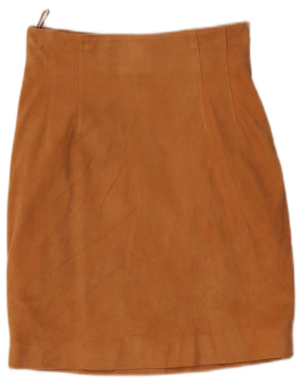 Begedor Женская замшевая юбка IT 40 Small W26 Коричневая кожа