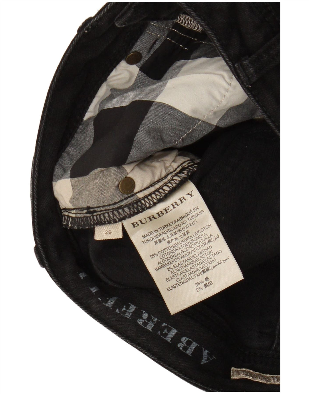 Женские прямые джинсы Burberry W26 L25, черный хлопок