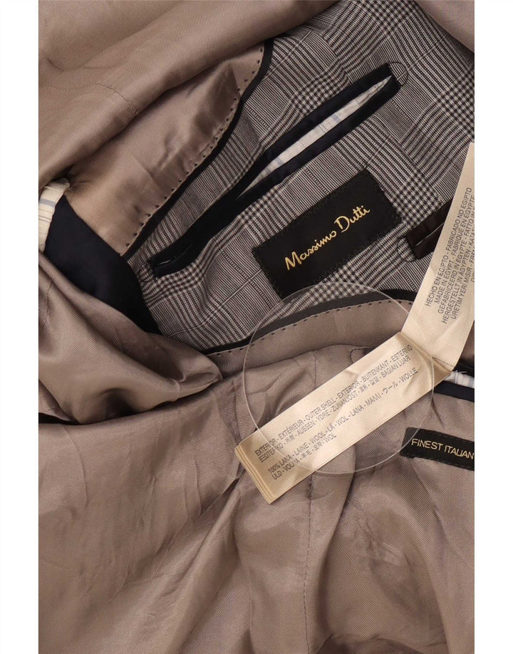 Мужской пиджак Massimo Dutti на 1 пуговице UK 38 средний серый с узором «гусиные лапки»