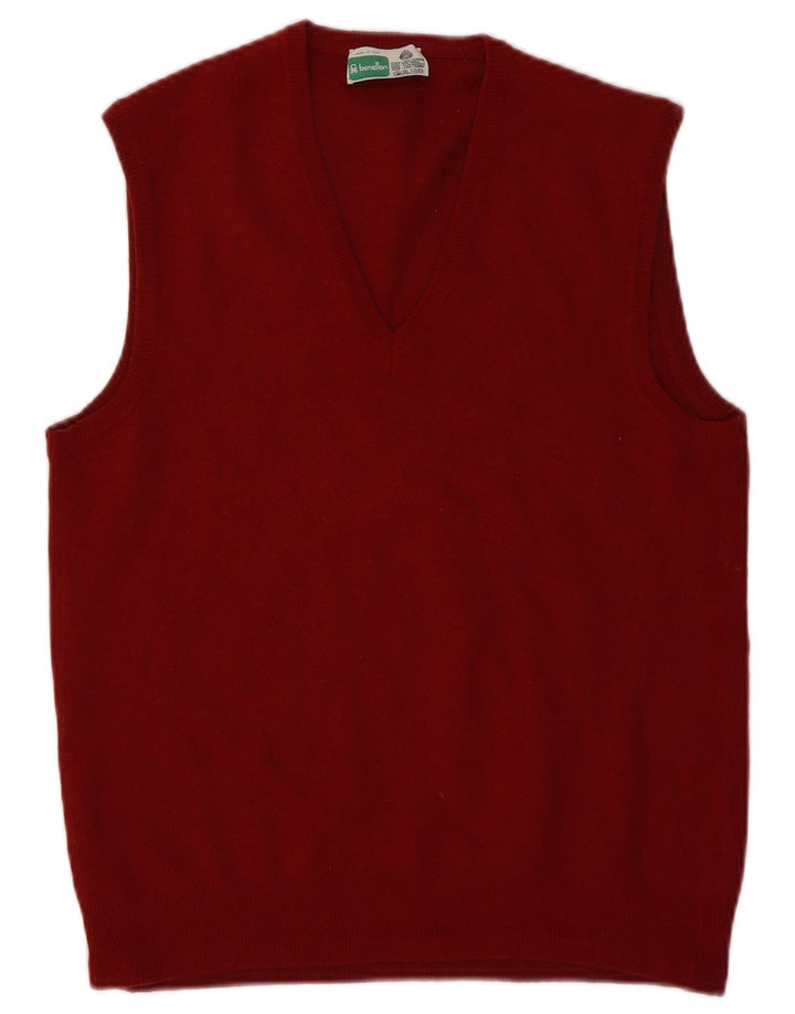Мужская майка Benetton Vest IT 52, темно-бордовая, из натуральной шерсти