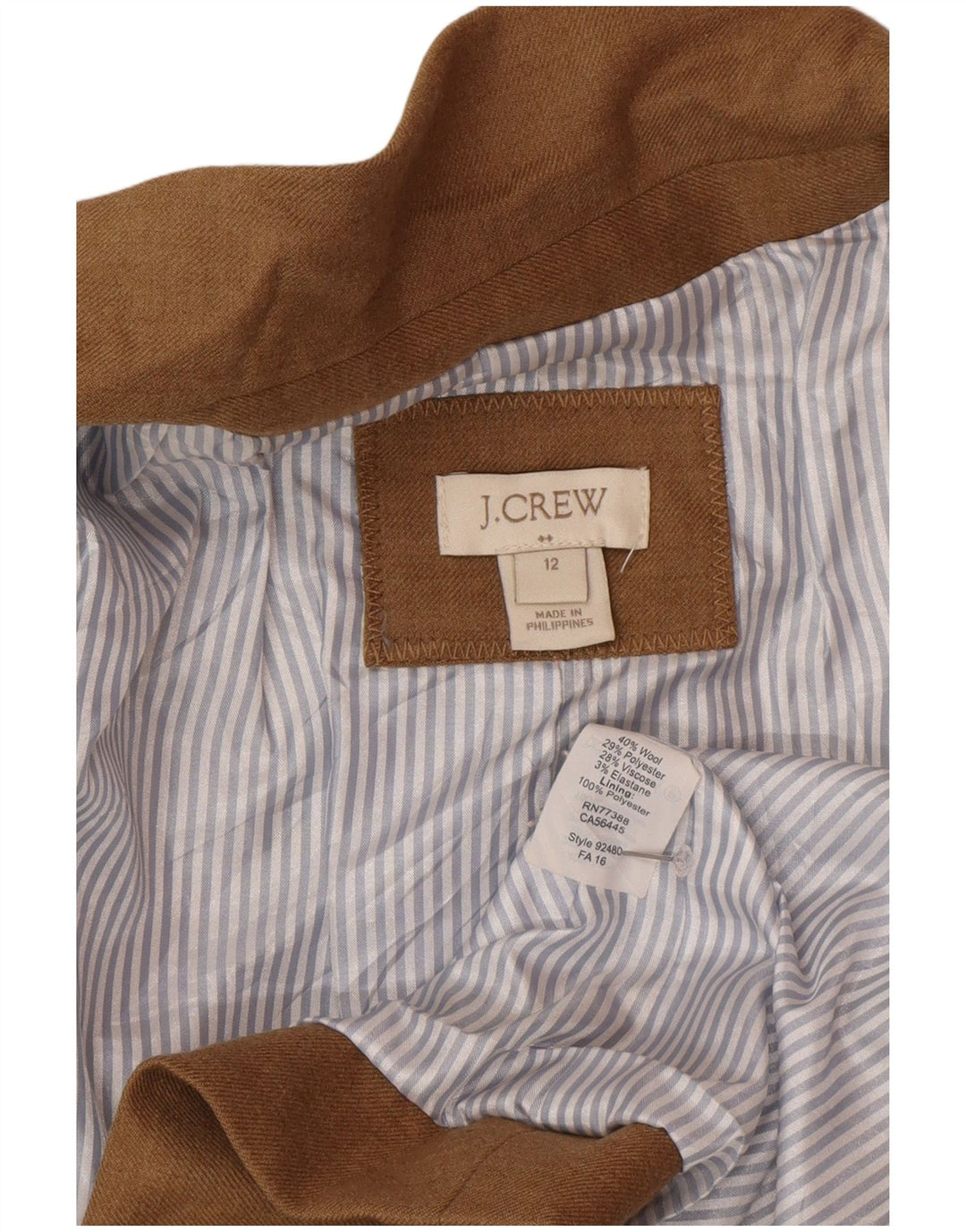 Женский пиджак на 2 пуговицах J. Crew, размер США 12, большой, бежевый, шерстяной