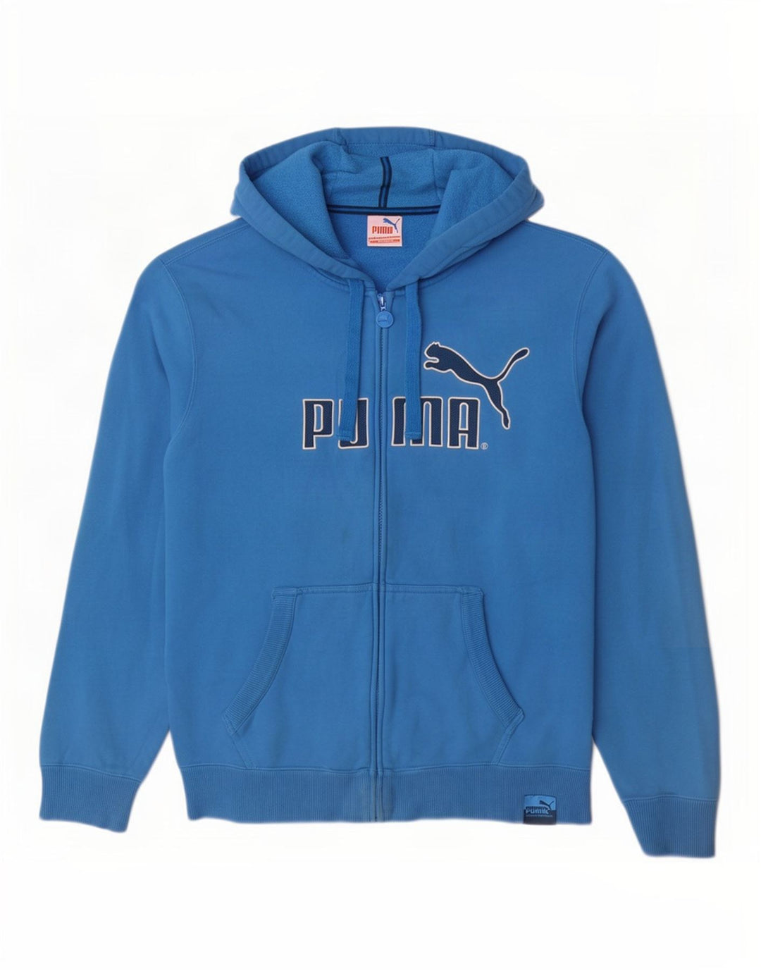Мужской свитер с капюшоном на молнии с графическим рисунком Puma, большой синий
