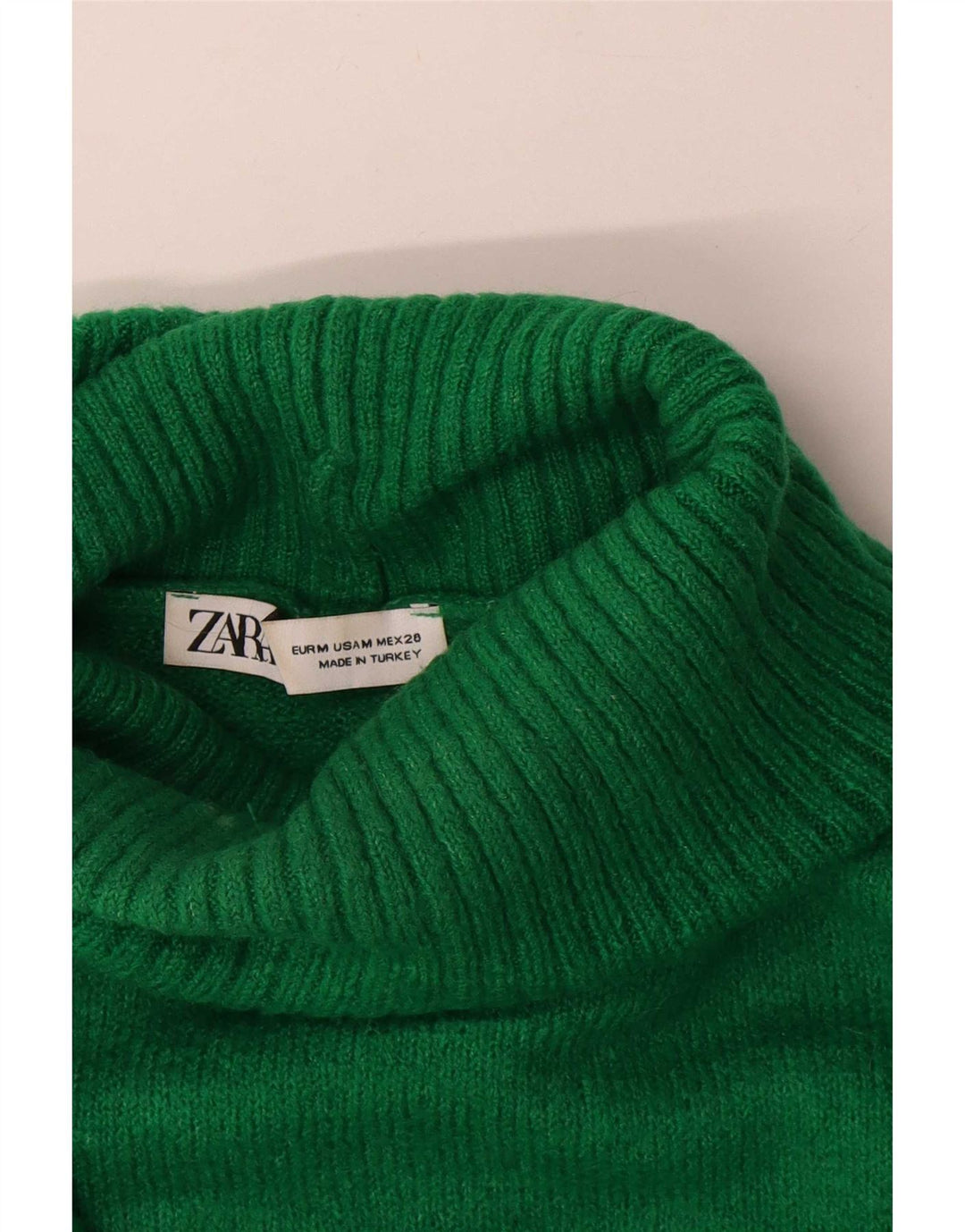 Женский свободный джемпер с высоким воротником Zara UK 14, средний зеленый цвет