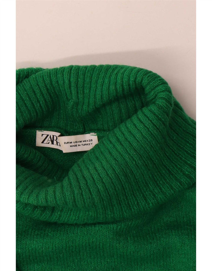 Женский свободный джемпер с высоким воротником Zara UK 14, средний зеленый цвет