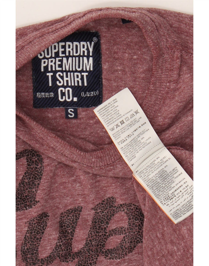 Мужская футболка с рисунком Superdry, маленький бордовый, полиэстер с крапинками