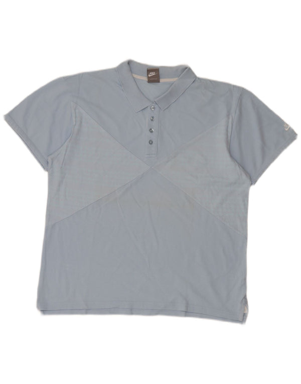 Мужская рубашка-поло Nike UK 42/44, большая синяя хлопковая рубашка с геометрическим рисунком