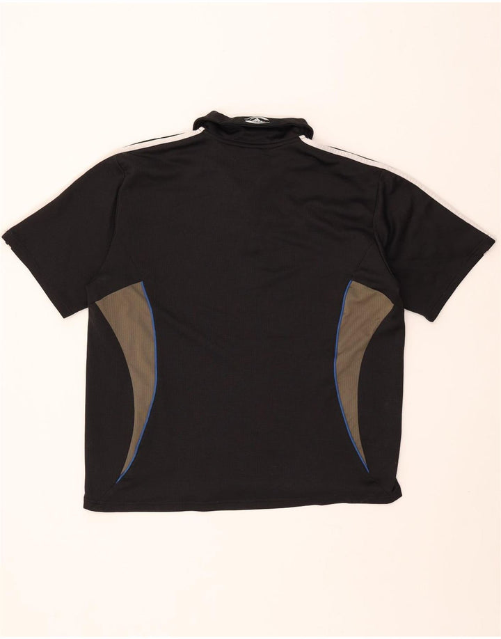 Мужская рубашка поло ADIDAS New Zealand UK 44/46, большая черная с цветными блоками