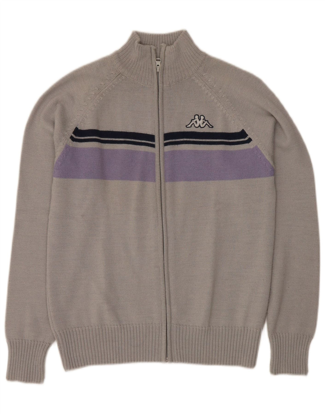 Женский кардиган KAPPA UK 14, средний серый цвет с цветными блоками, акрил