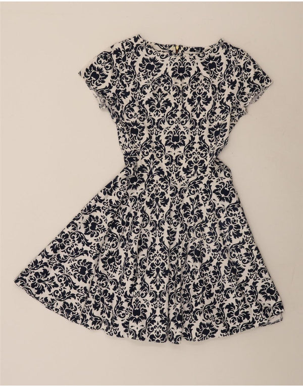 ШКАФ Женское платье А-силуэта UK 12, средний белый хлопок с узором пейсли