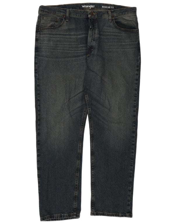 Мужские прямые джинсы Wrangler стандартного кроя W40 L30, синий хлопок