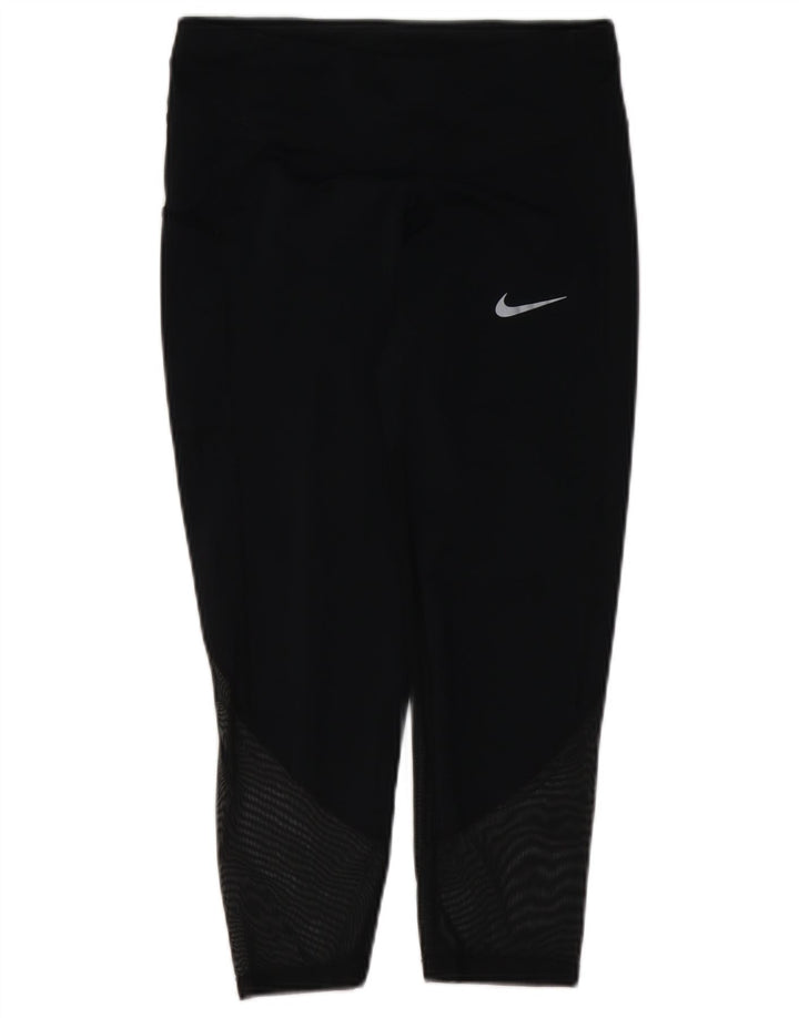 Женские леггинсы Nike Dri Fit UK 8, маленькие черные полиэстер с геометрическим рисунком