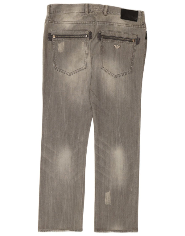 Мужские прямые джинсы Armani W32 L29, серый хлопок