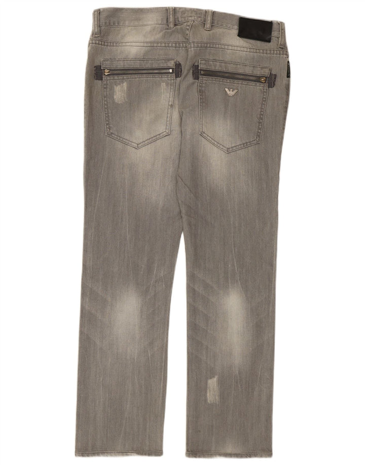 Мужские прямые джинсы Armani W32 L29, серый хлопок