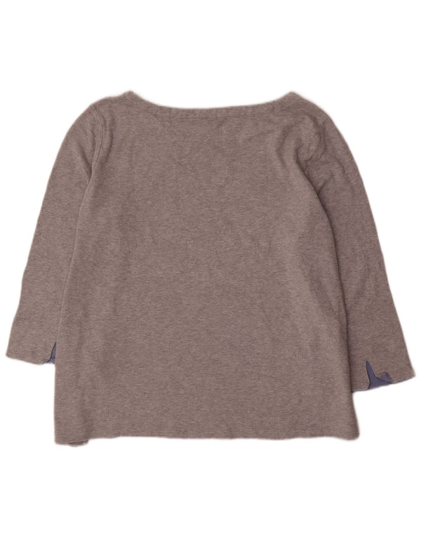 Женский топ Nautica с рукавом 3/4, Великобритания, 18 XL, серый хлопок
