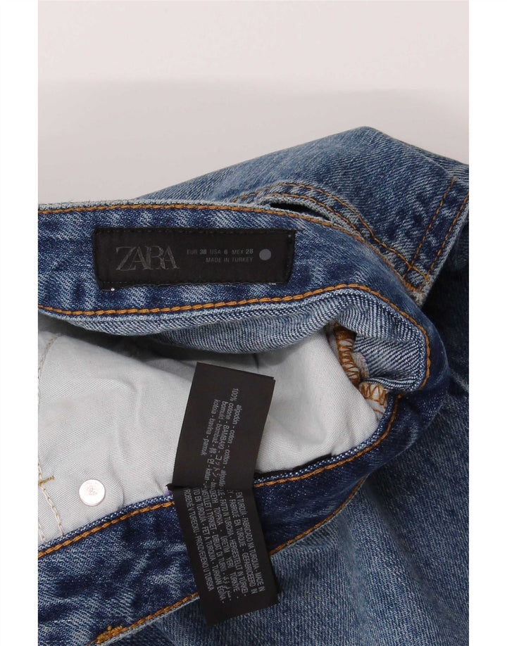 Женские прямые джинсы Zara EU 38, маленькие W28 L33, синие, хлопок